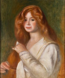 Fille se peignant les cheveux - Pierre Auguste Renoir