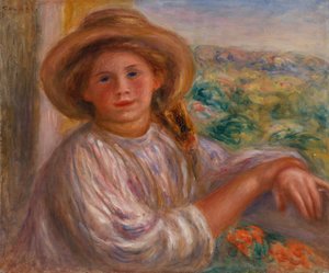 Jeune femme au balcon, Cagnes - Pierre Auguste Renoir