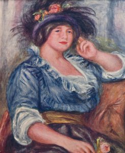 Fille avec une rose - Pierre Auguste Renoir