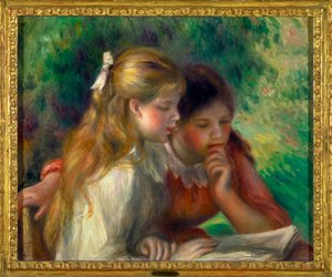La lecture. Deux petites filles en pleine lecture. Peinture de Pierre Auguste Renoir (1841-1919) 1892 Paris, musée du Louvre