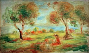 Paysage près de Cagnes-sur-Mer, avec des gens - Pierre Auguste Renoir