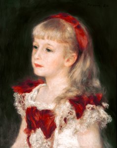 Mademoiselle Grimprel au ruban rouge - Pierre Auguste Renoir