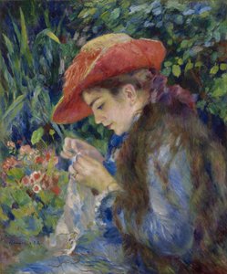 Marie-Thérèse Durand-Ruel cousant, 1882