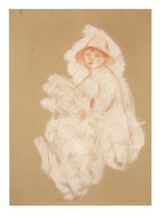 Mère et enfant (maternité) (sanguine et craie blanche sur papier posé sur toile) - Pierre Auguste Renoir