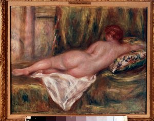 Nu couché vu de dos ou repos après le bain