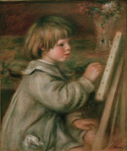 Portrait de Claude Renoir peignant - Pierre Auguste Renoir