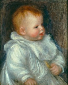 Portrait de Coco sur fond bleu - Pierre Auguste Renoir
