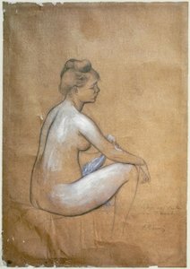 Baigneuse assise - Pierre Auguste Renoir