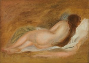 Nu couché, vu de dos, sur fond ocre, vers 1885