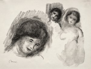 Pierre avec trois esquisses - Pierre Auguste Renoir