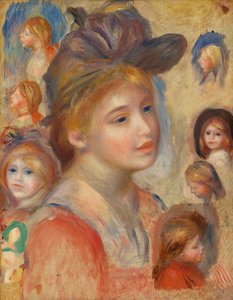 Étude de têtes de jeunes filles