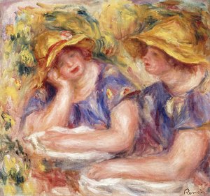 Deux femmes en robes bleues