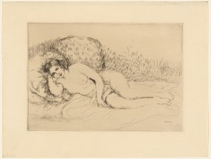 Femme allongée, à gauche