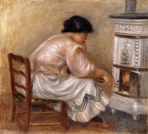 Femme au Coin du Poêle - Pierre Auguste Renoir