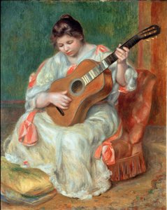 Femme jouant de la guitare - Pierre Auguste Renoir