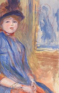 Jeune fille en robe bleue - Pierre Auguste Renoir