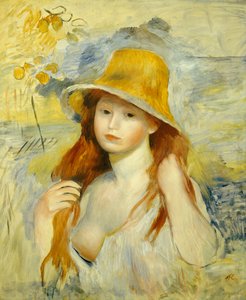 Jeune fille avec un chapeau de paille - Pierre Auguste Renoir
