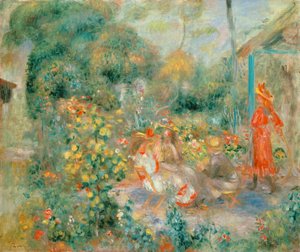 Jeunes filles dans le jardin à Montmartre