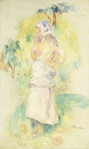 Jeune Paysanne Mangeant une Pomme - Pierre Auguste Renoir