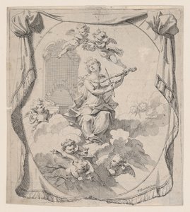 Sainte Cécile sur des nuages soutenue par des anges, 1696 - Pierre Berchet