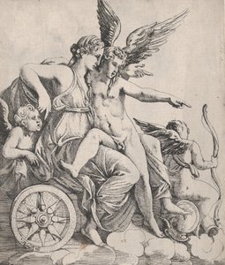 Vénus et Cupidon sur un char - Pierre Biard