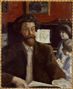 Compositeur Claude Terrasse avec ses fils Jean et Charles