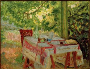 La table servie sous le tilleul