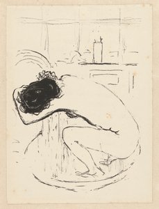 Femme nue accroupie dans une bassine se lavant - Pierre Bonnard
