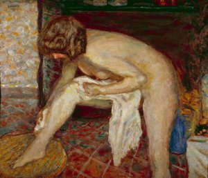 Nu à sa toilette devant la cheminée