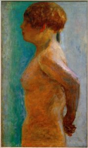 Torse de femme de profil