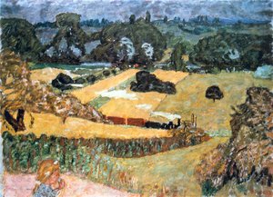 Train et Bardes, Paysage avec un train de marchandises, 1909