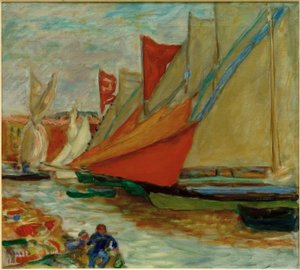 Voiles au sec / Les voiliers à Cannes - Pierre Bonnard