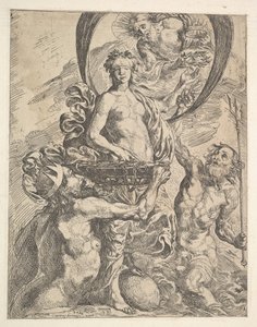 Jupiter, Pluton et Neptune offrant leurs richesses à la Fortune, 1624 - Pierre Brebiette