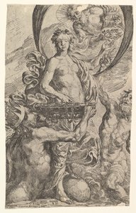 Jupiter, Pluton et Neptune offrant leurs richesses à la Fortune