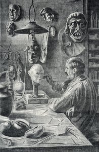 Fabrication de masques de théâtre et de déguisement Gravure tirée de 