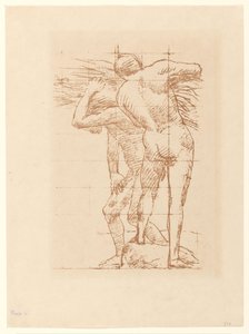 Étude de deux hommes nus avec une botte de paille - Pierre Cécile Puvis de Chavannes