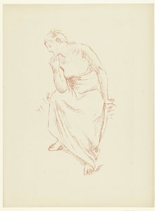 Femme à moitié nue assise