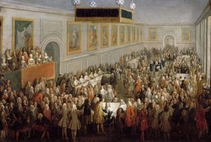 Banquet donné après le couronnement de Louis XV au Palais Archiépiscopal de Reims, 25 octobre 1722 - Pierre Denis II Martin
