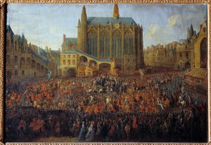 Départ de Louis XV après le lit de justice - Pierre Denis Martin