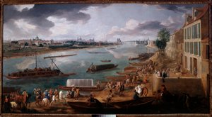 Vue de Paris, prise du Quai de la Rapée en 1716. Peinture de Pierre Denis Martin (1663-1742) 1716