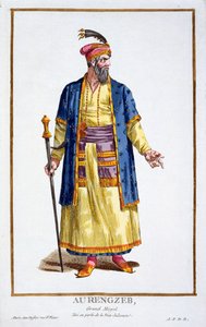 Aurengzeb, Grand Khan des Hordes Mongoles de Recuil des Estampes, représentant les Rangs et les Dignités, suivant le Costume de toutes les nations existantes, publié en 1780 (gravure en couleur) - Pierre Duflos