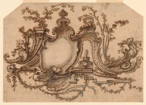 Design pour décoration de panneau avec ornement rocaille
