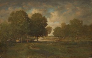Une rivière dans un pré, probablement fin des années 1830-début des années 1840