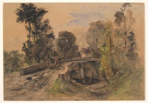Le Pont de pierre - Pierre Etienne Theodore Rousseau