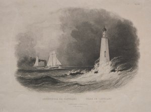 Phare à Cleveland, Ohio, sur le lac Érié - Pierre Eugène I Aubert