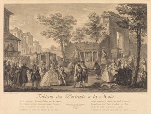 Tableau des portraits à la mode - Pierre Francois Courtois after Augustin de Saint Aubin