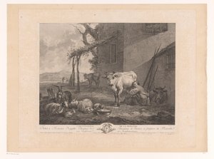 Bergère trayant - Pierre Francois Laurent