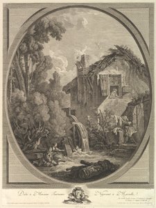 Paysage au moulin, 18e siècle - Pierre Francois Laurent