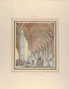 La Halle aux Blés, vue intérieure, vers 1810 - Pierre Francois Leonard Fontaine