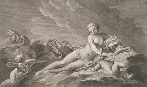 Vénus donnant du nectar à Cupidon, 18ème siècle - Pierre François Basan